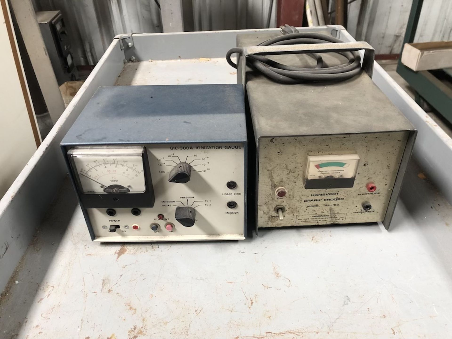 QTY OF 2 ITEMS: GIC-300A IONIZATION GAUGE; HANSVEDT SE-180 SPARK ERODER