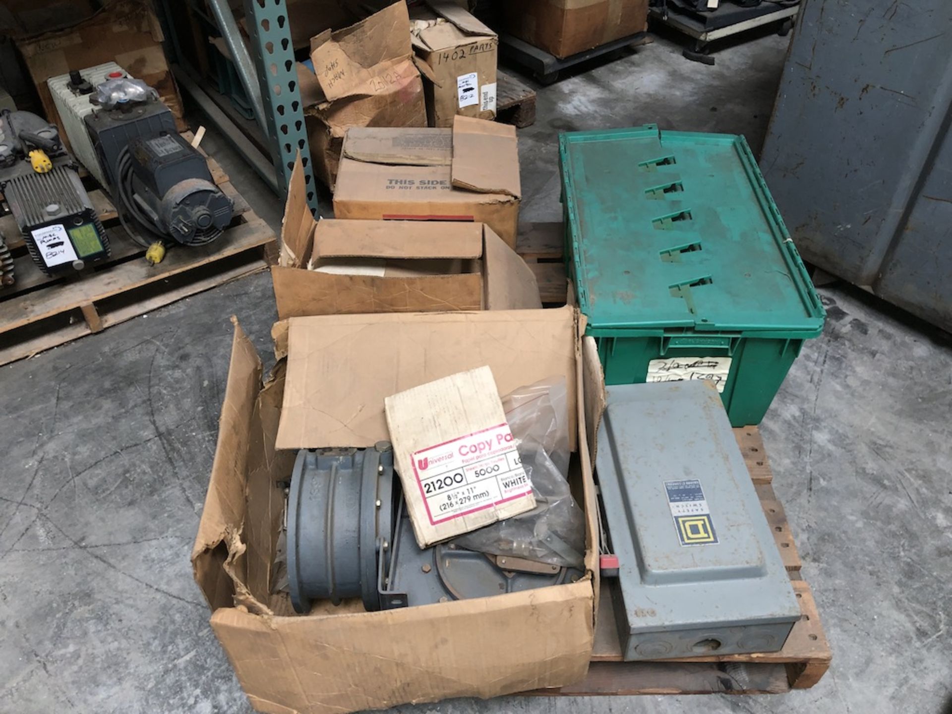 PALLET OF SAFETY SWITCHES AND FLANGES