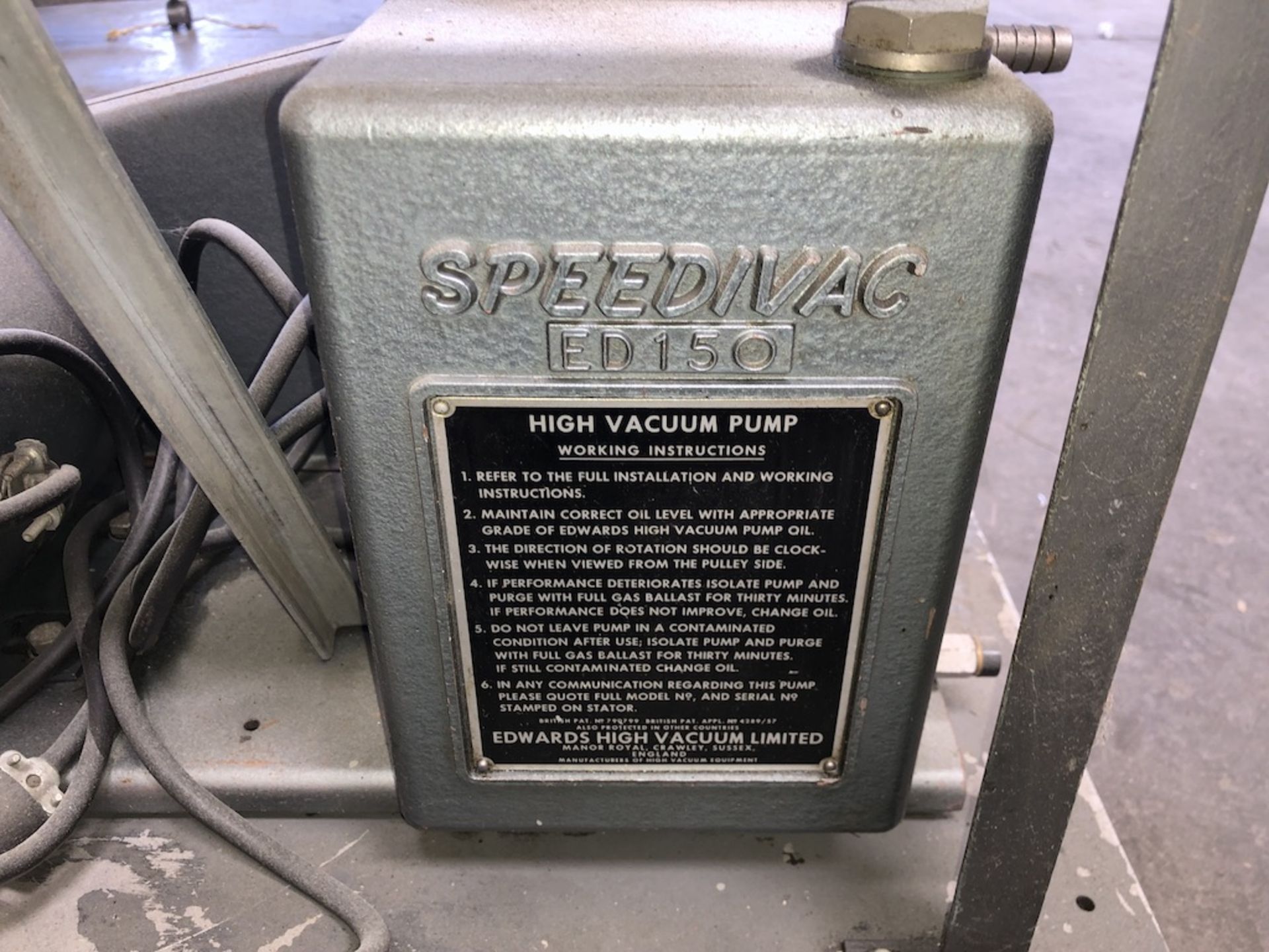 EDWARDS HIGH VACUUM SPEEDIVAC ED150 HIGH VACUUM PUMP - Image 2 of 8