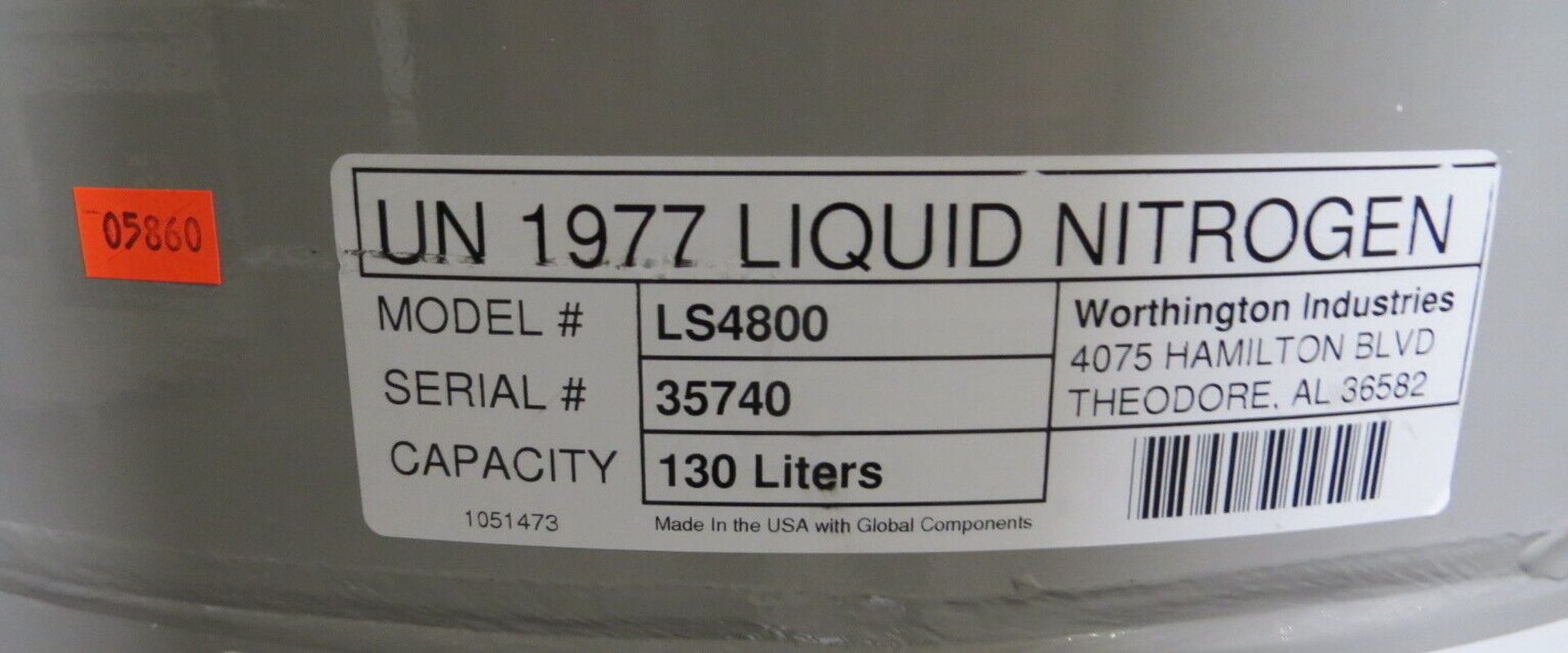 Worthington Industries LS4800 Liquid Nitrogen LN2 Storage Tank - Image 9 of 9