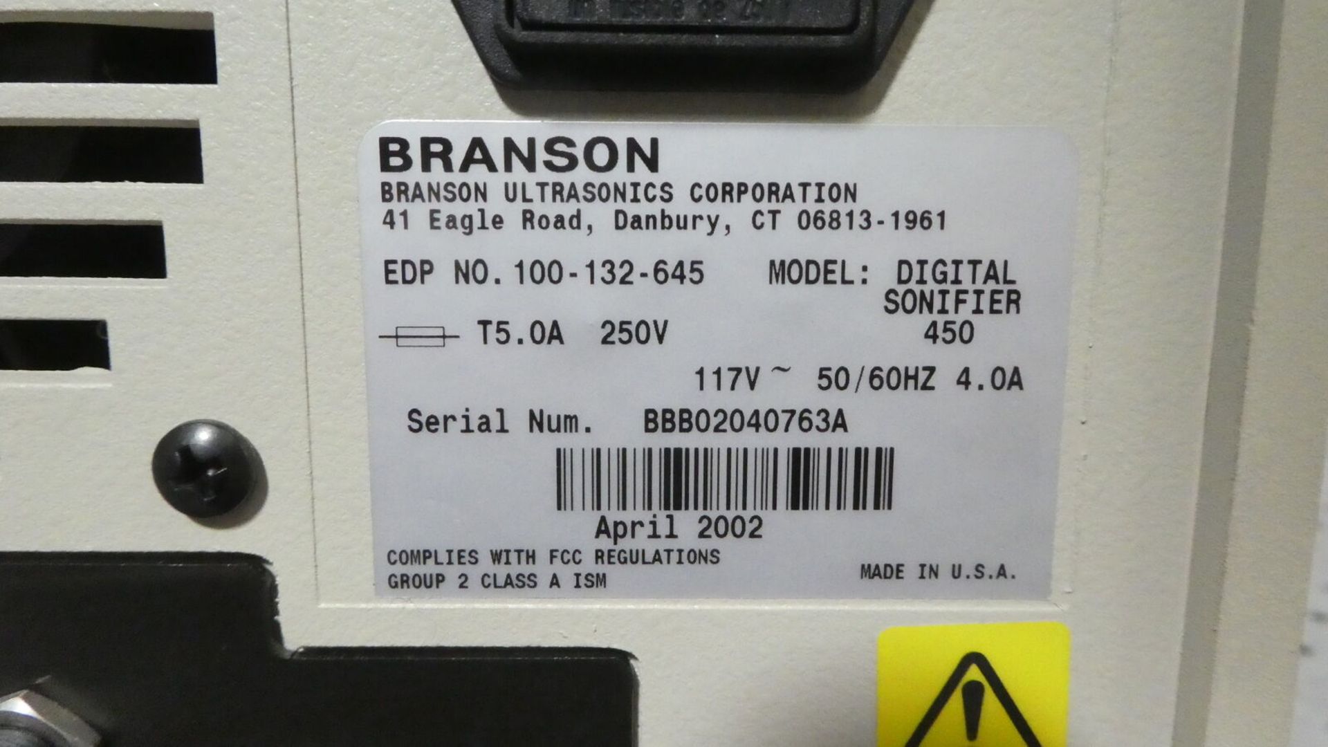 Branson Ultrasonics Digital Sonifier Model 450 - Image 5 of 6