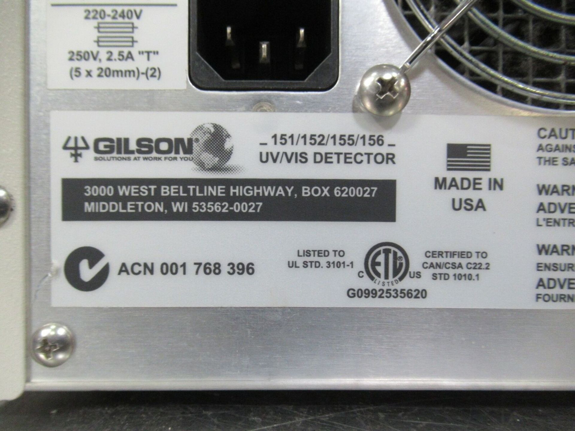 Gilson 156 UV/Vis HPLC Detector - Image 5 of 6