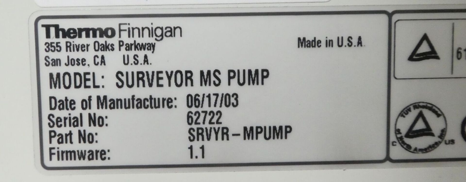 Thermo Finnigan Surveyor MS Pump HPLC - Image 7 of 7