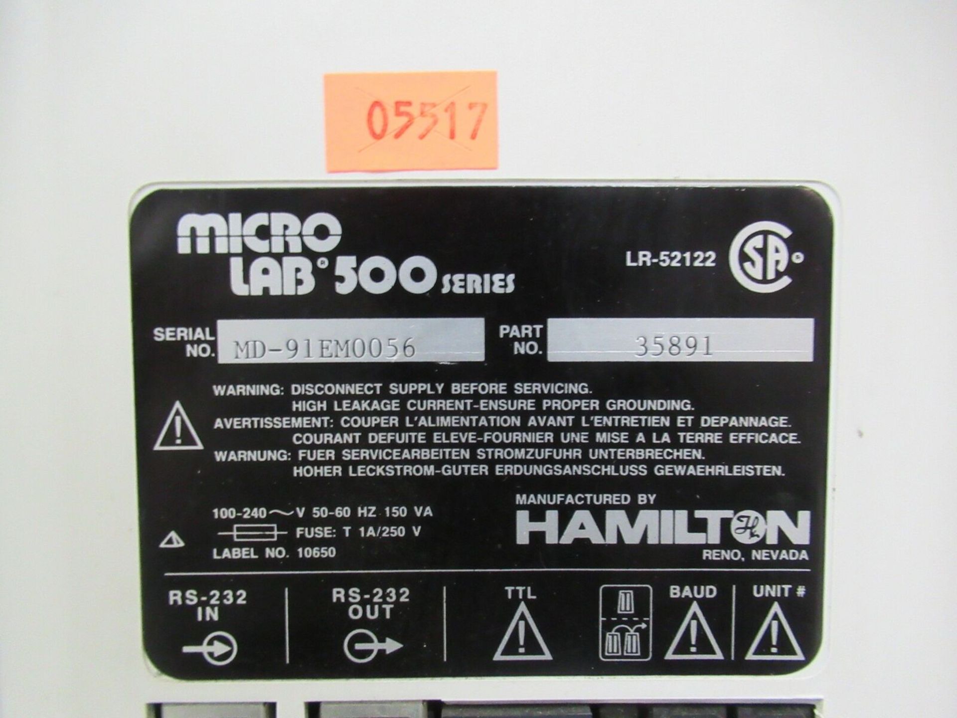 Hamilton Microlab 500 Series 35891 Dilution Dispenser w/ Controller - Image 7 of 7