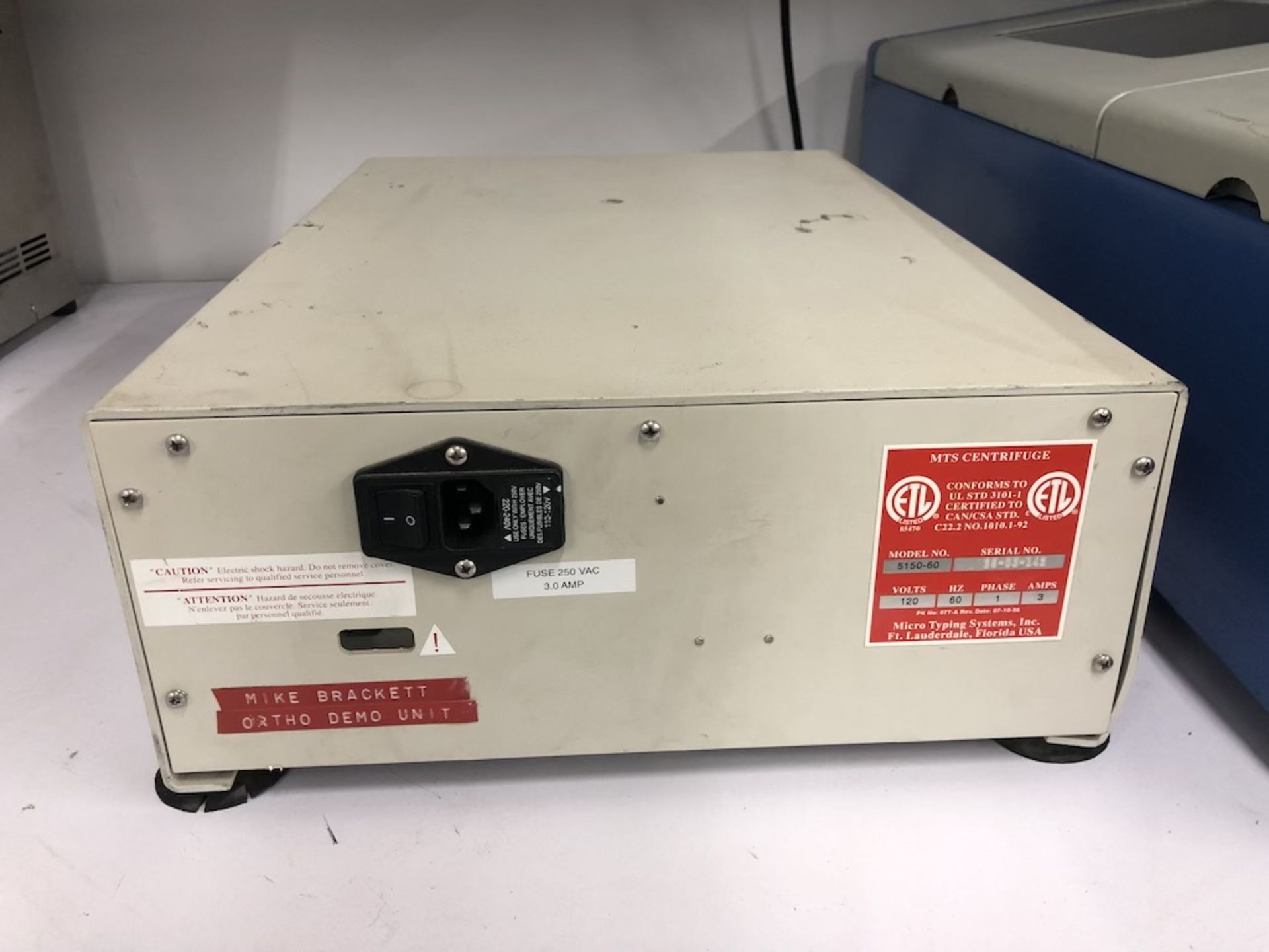 JOHNSON & JOHNSON ORTHO DIAGNOSTIC SYSTEMS INC. MTS CENTRIFUGE 5150-60 BENCHTOP CENTRIFUGE 120V, - Image 9 of 10