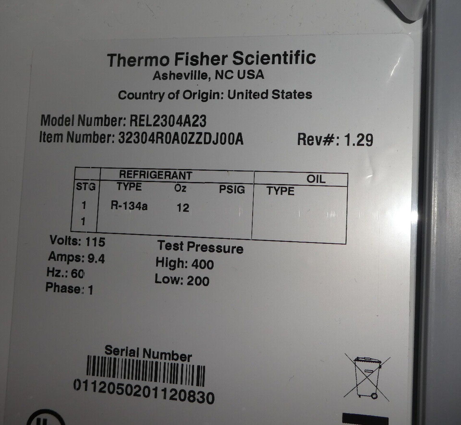 Thermo Revco REL2304A Lab Refrigerator. Thermometer not included. - Image 6 of 9