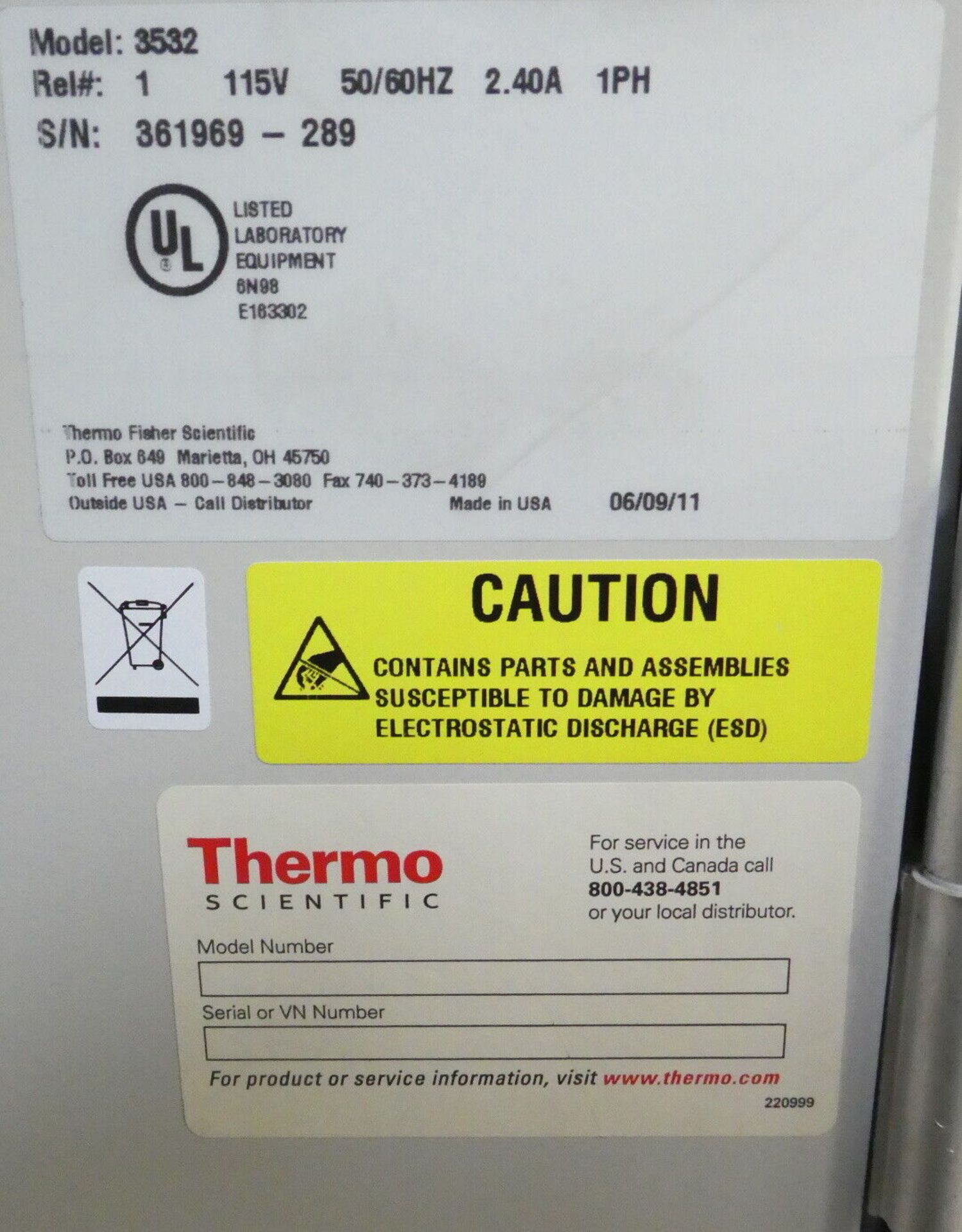 Fisher Scientific Isotemp Model 3532 Lab Incubator - Image 8 of 8