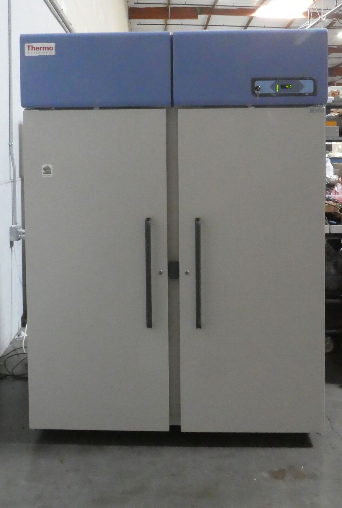 Thermo Fisher REL5004A25 Double Door Lab Refrigerator. Thermometer not included.