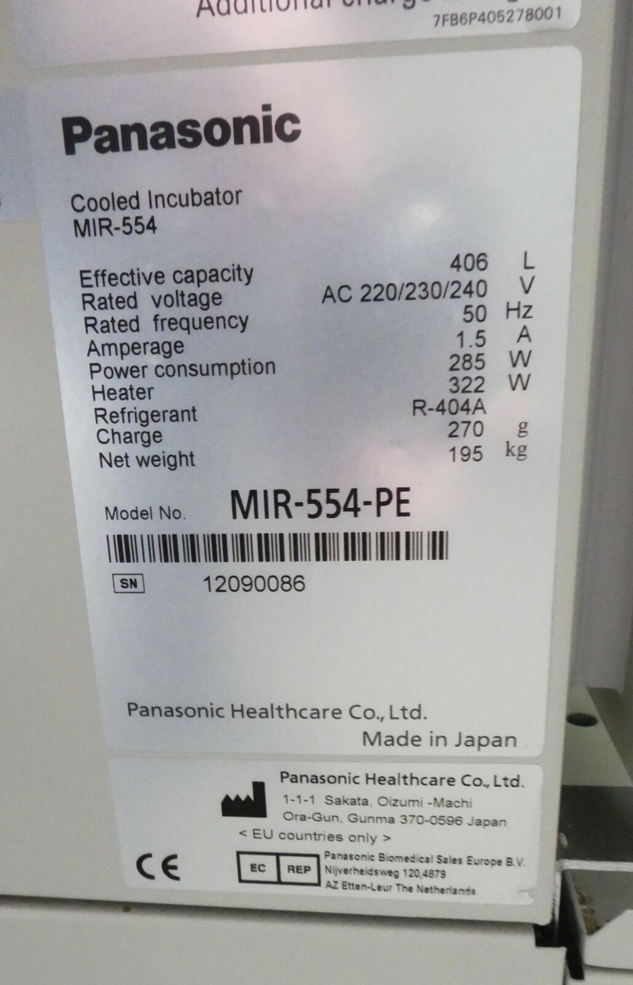 Sanyo MIR-554 Cooled Incubator 220V - Image 11 of 11