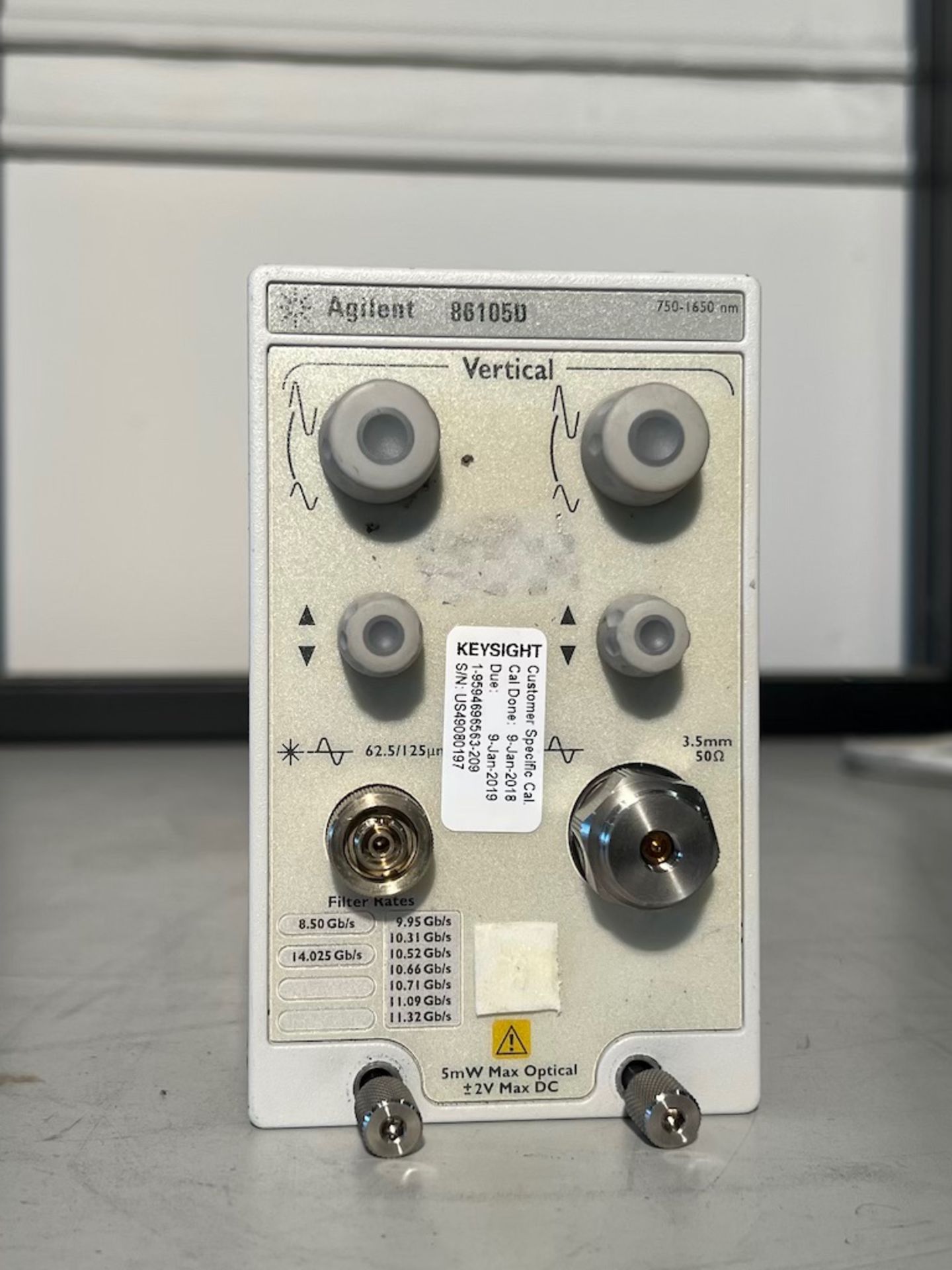 Agilent 86105D Electrical Module, 34 GHz Optical, 50 GHz, 750-1650 nm, MMF And SMF. Located at