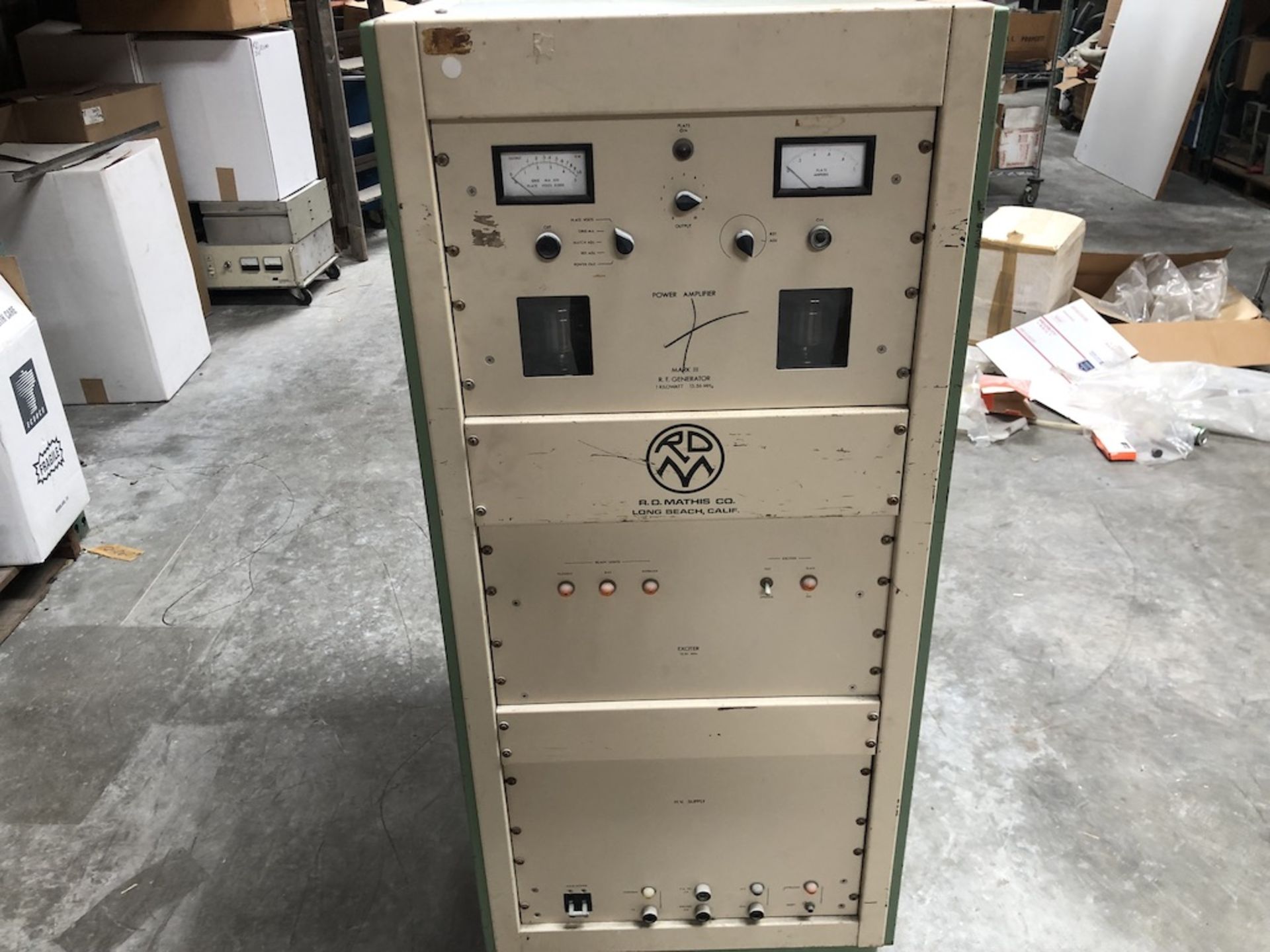 1 PIECE UNIT: R.D. MATHIS CO. RF GENERATOR MODEL: MARK III, POWER AMPLIFIER, EXCITER - Image 2 of 16