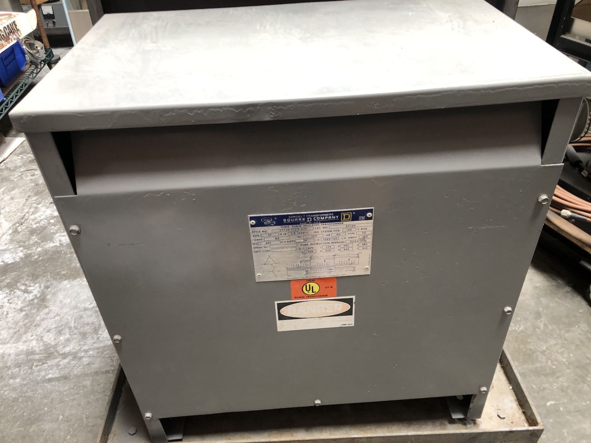 SQUARE D COMPANY: THREE PHASE INSULATED TRANSFORMER STYLE#: 33749-17212-030 CAT#: 45T3H, VARIAN - Image 8 of 11