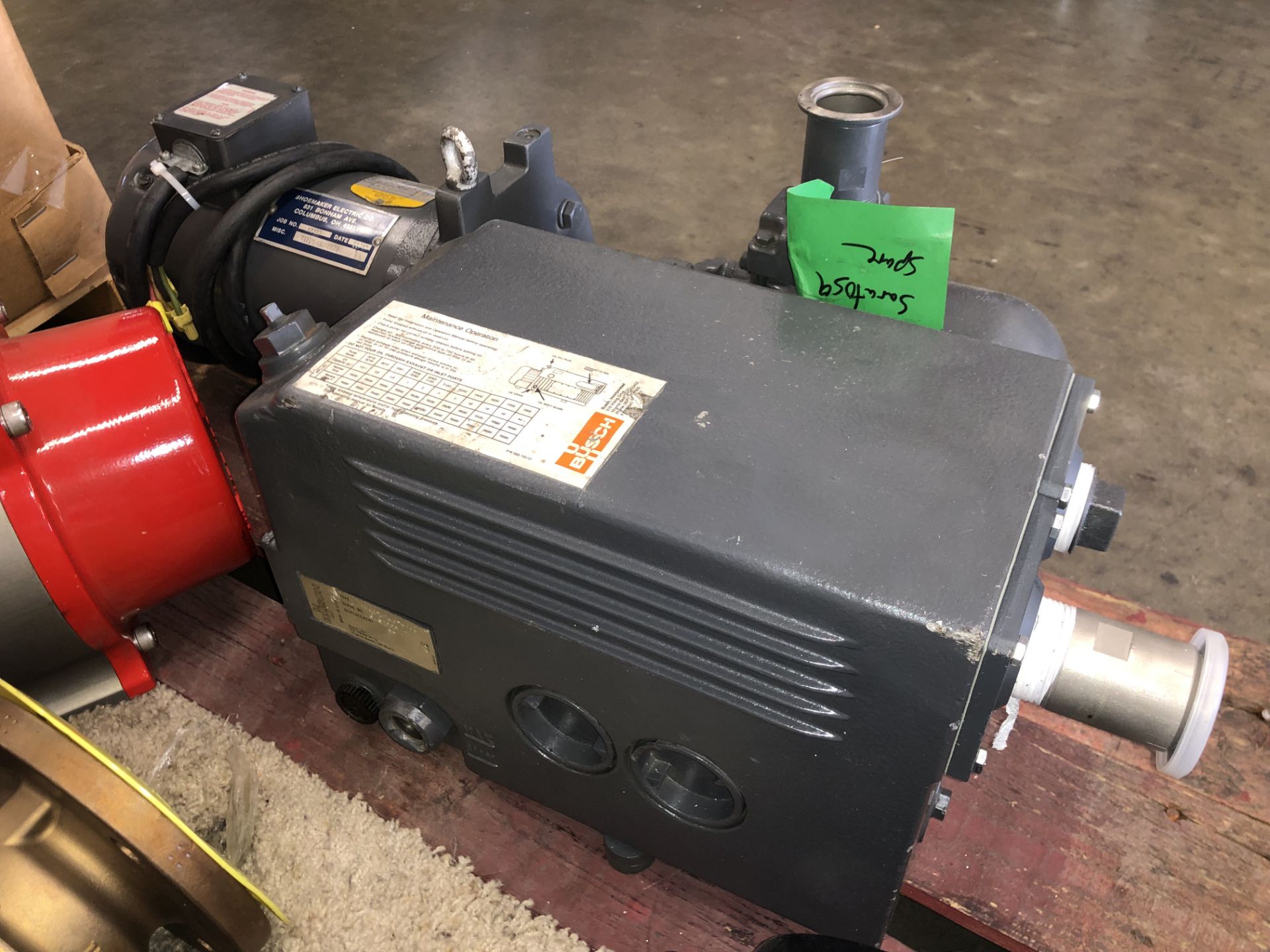 BALDOR GENERAL PURPOSE INDUSTRIAL MOTOR THREE PHASE CAT NO: VM3611T w/ ATTACHED BUSCH VACUUM PUMP - Image 5 of 9