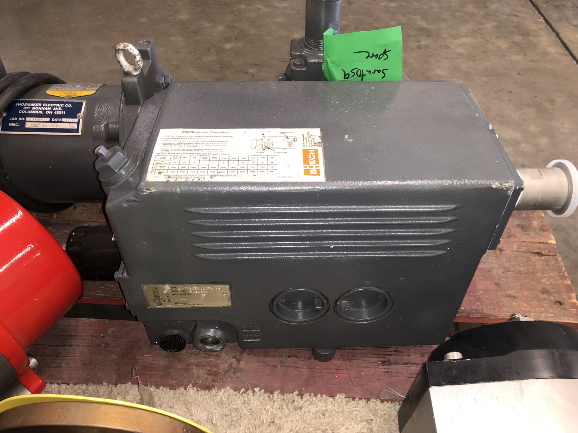 BALDOR GENERAL PURPOSE INDUSTRIAL MOTOR THREE PHASE CAT NO: VM3611T w/ ATTACHED BUSCH VACUUM PUMP - Image 2 of 9
