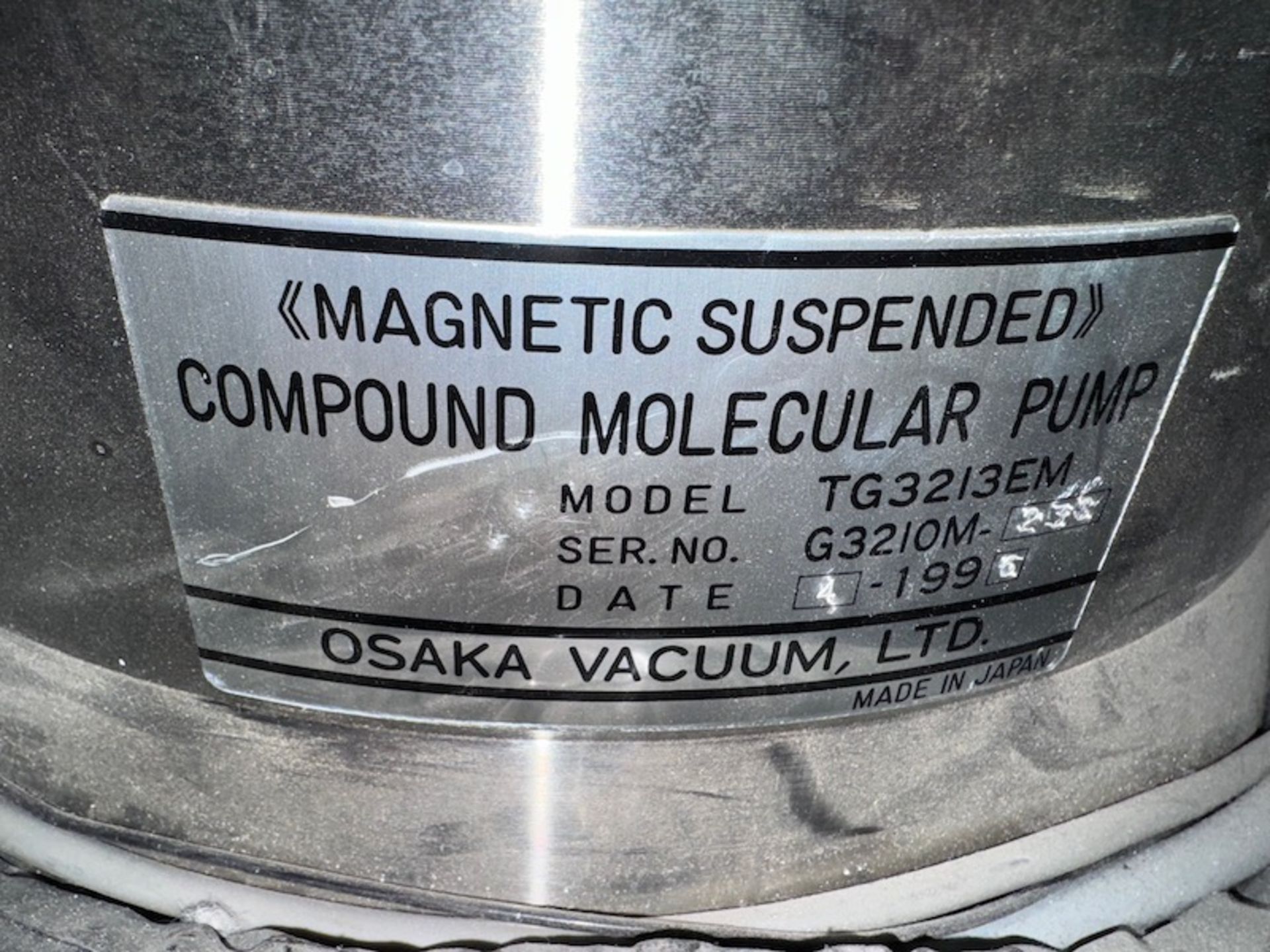 OSAKA VACUUM TG3213EM COMPOUND MOLECULAR PUMP WITH OSAKA TD3200 POWER SUPPLY