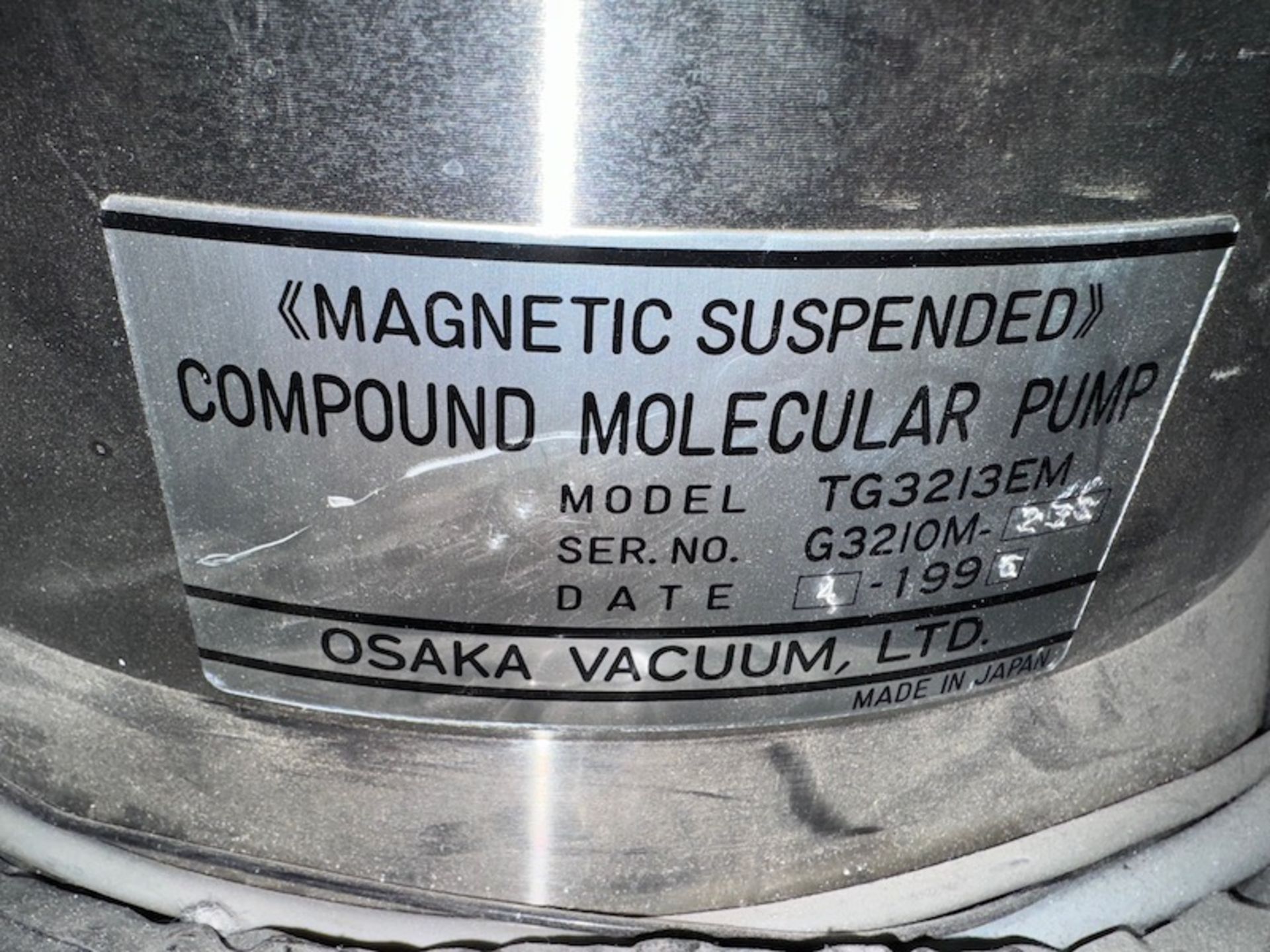 OSAKA VACUUM TG3213EM COMPOUND MOLECULAR PUMP WITH OSAKA TD3200 POWER SUPPLY - Image 3 of 18