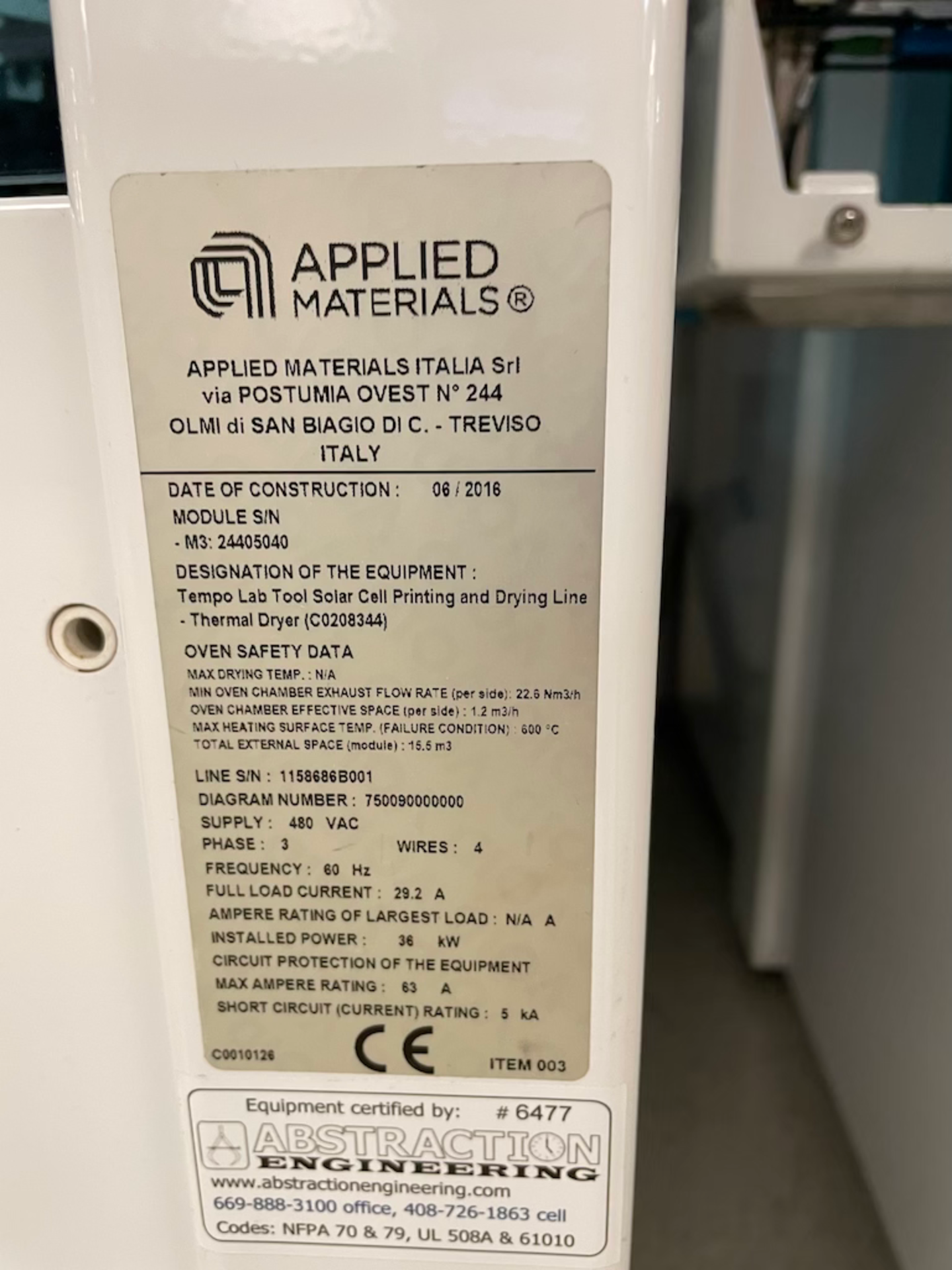 (2016) APPLIED BACCINI TEMPO LAB TOOL SOLAR CELL PRINTING & DRYING SYS - Image 11 of 12