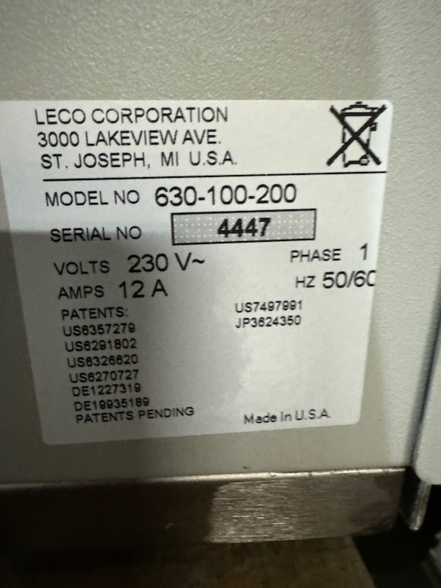 LECO TRUSPEC N MODEL # 6310-100-200 N2 PROTIEN ANALYZER - Image 2 of 16