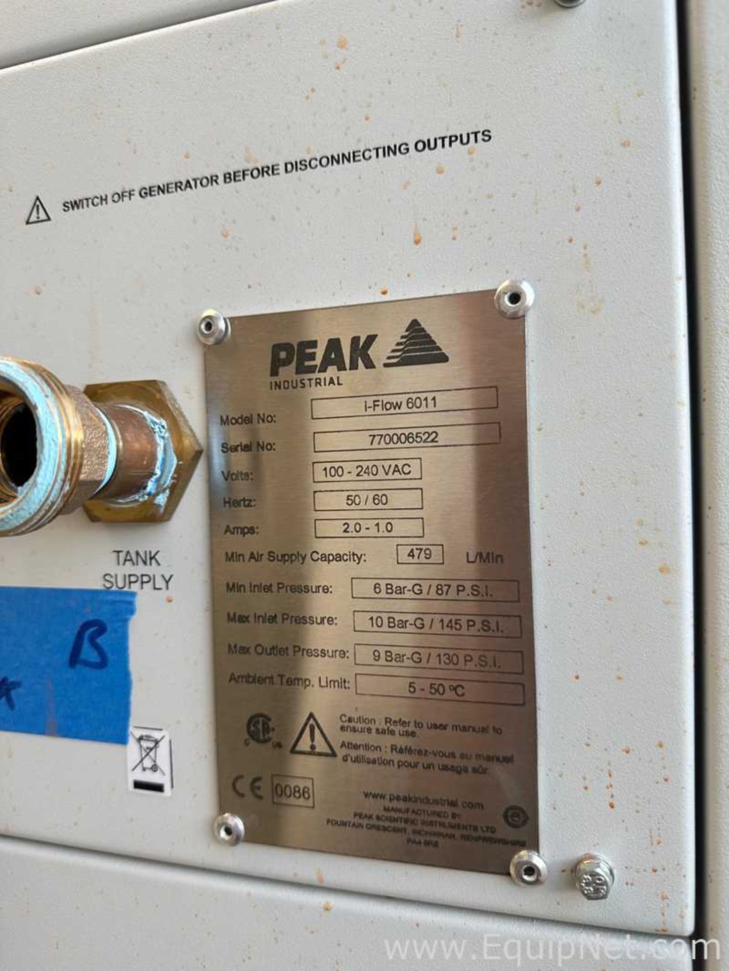 PEAK Scientific i-Flow 6011 Nitrogen Generator - Image 3 of 5