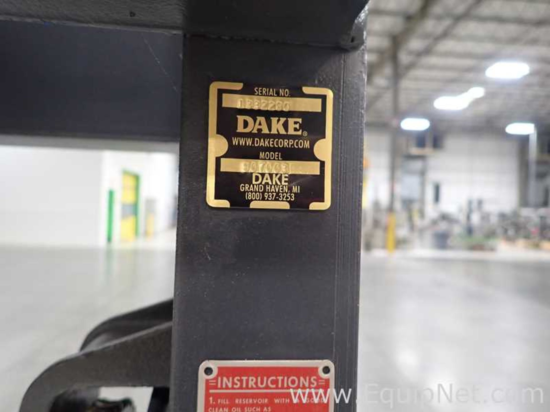 Dake 907003 75 Ton H-Frame Hydraulic Press - Image 3 of 3