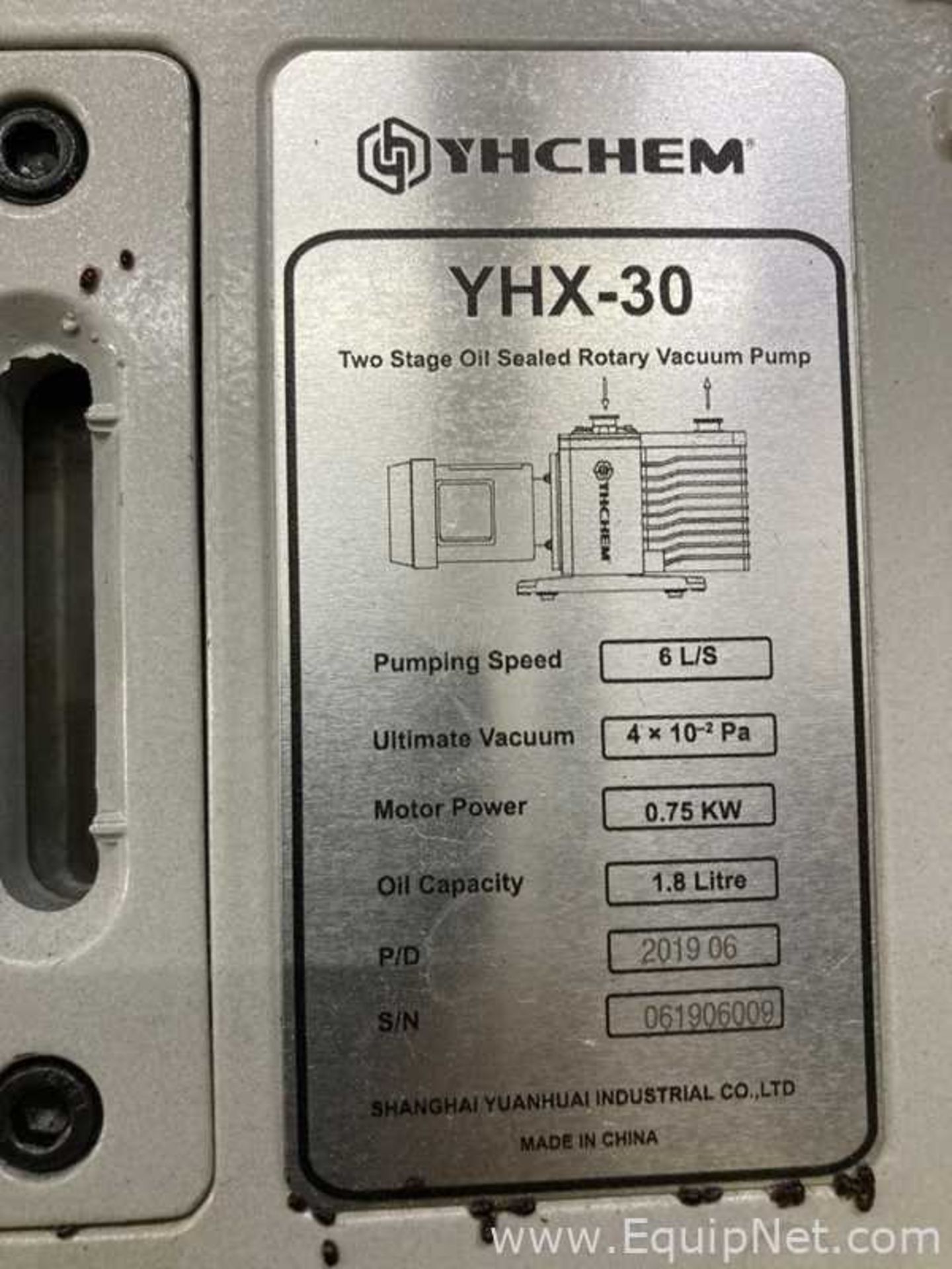 Shanghai Yuanhuai Industrial Co., LTD Yhchem YHX-30 Two Stage Vacuum Pump - Image 6 of 7
