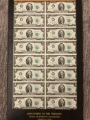 Uncut Sheet $2 Two Dollar Star Notes 1976 Series 16-Count