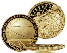 2020 $5 Gold Commemorative Basketball Proof