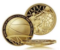 2020 $5 Gold Commemorative Basketball Proof