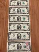 Consecutive $2 notes