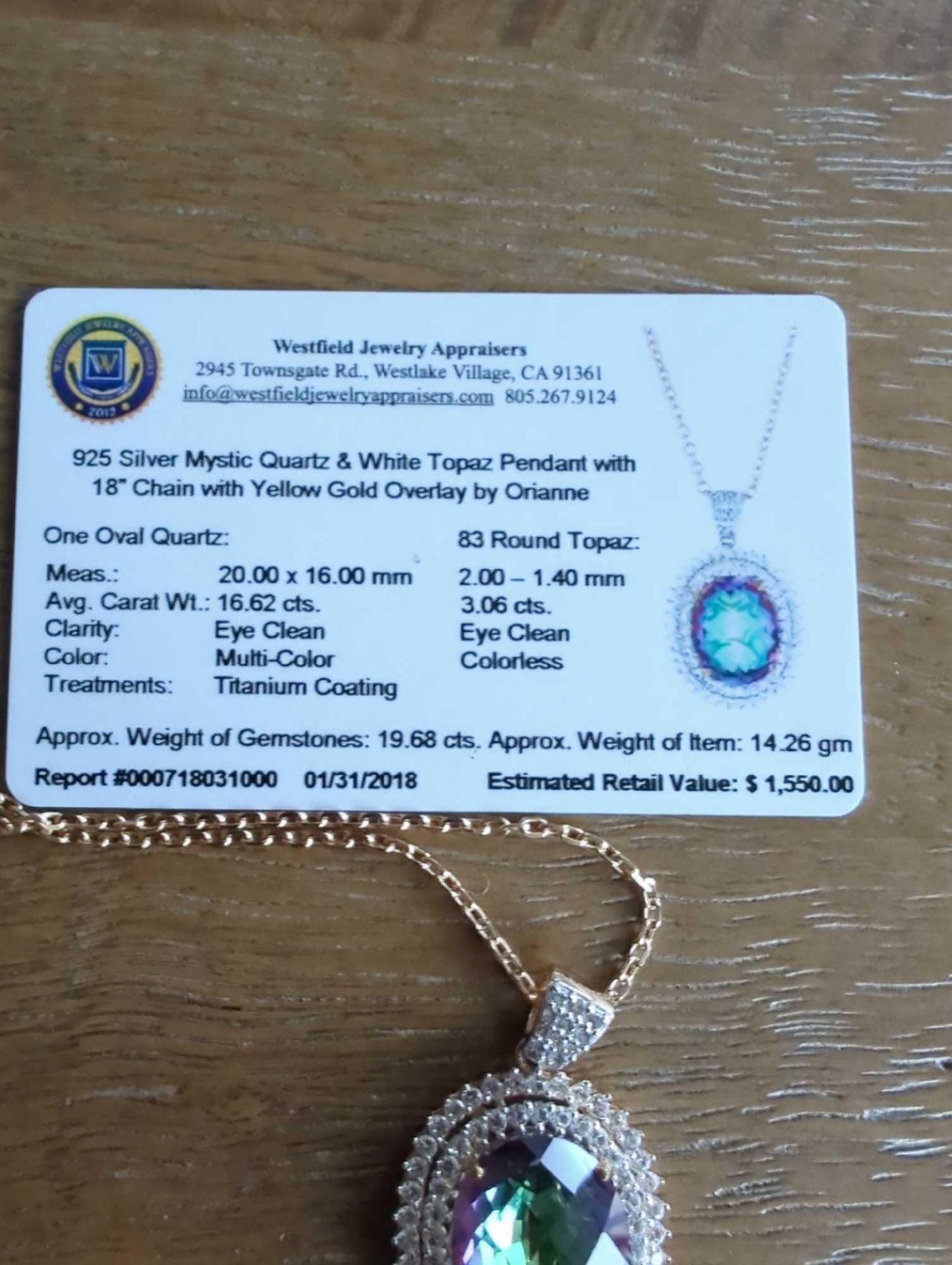 quartz and topaz necklace - Image 4 of 5