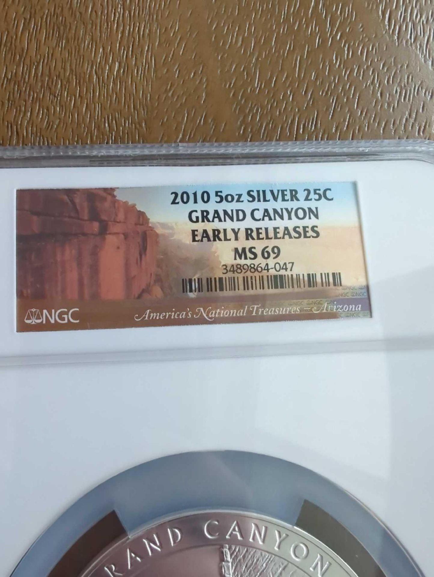 2010 5 oz Silver Grand Canyon Early Release MS69 - Image 3 of 4