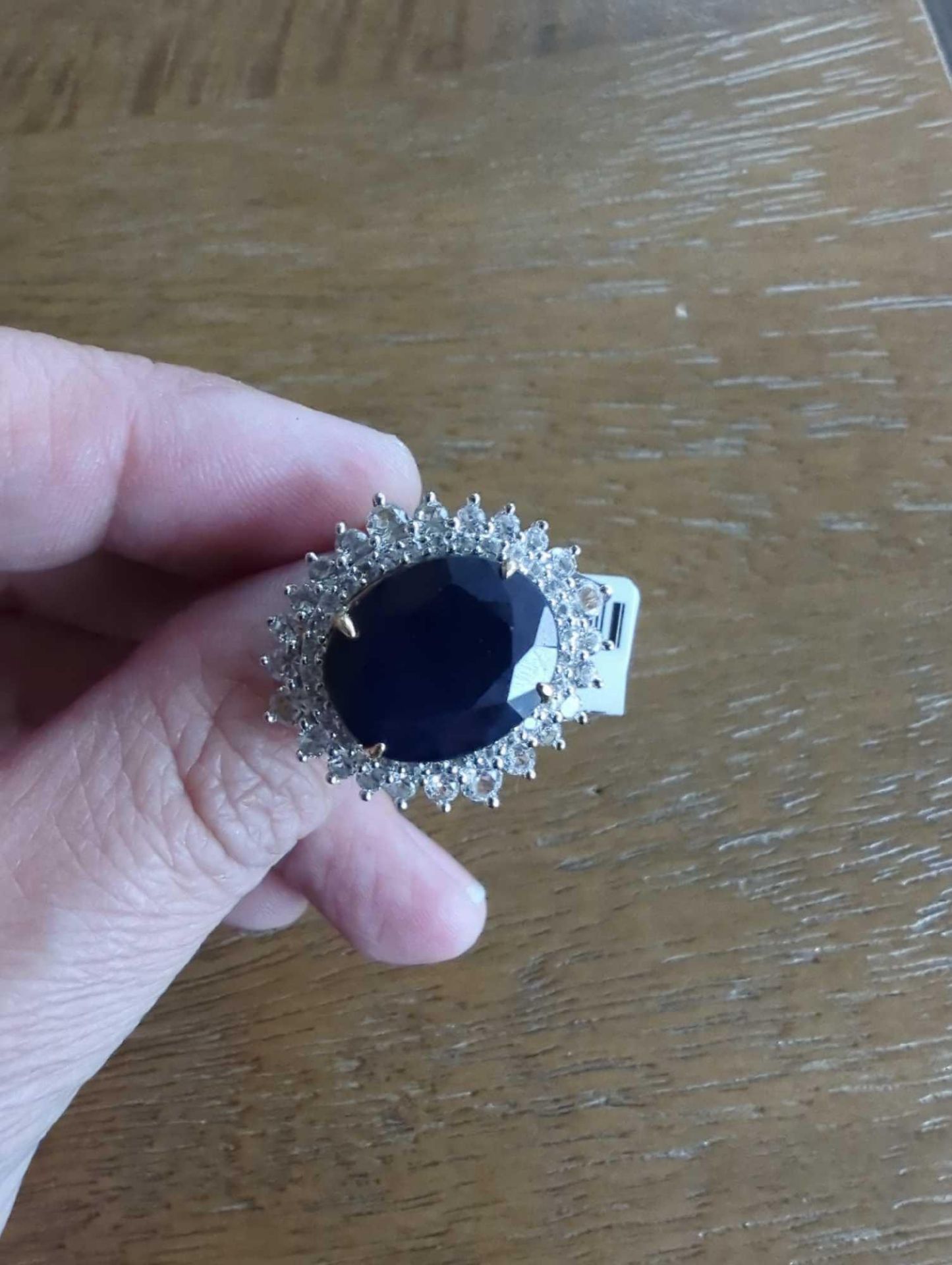 Sterling silver and sapphire ring