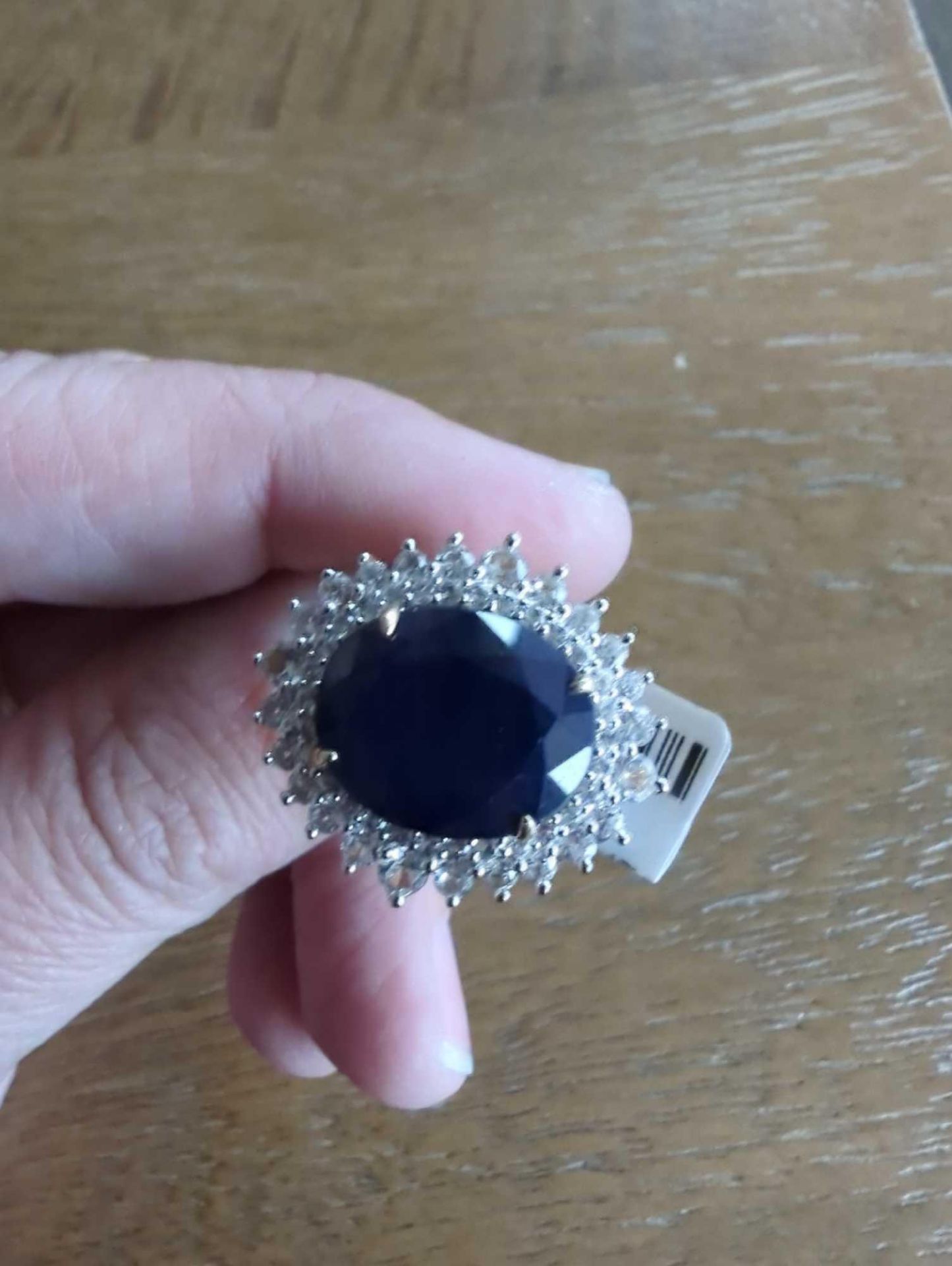 Sterling silver and sapphire ring - Image 2 of 4