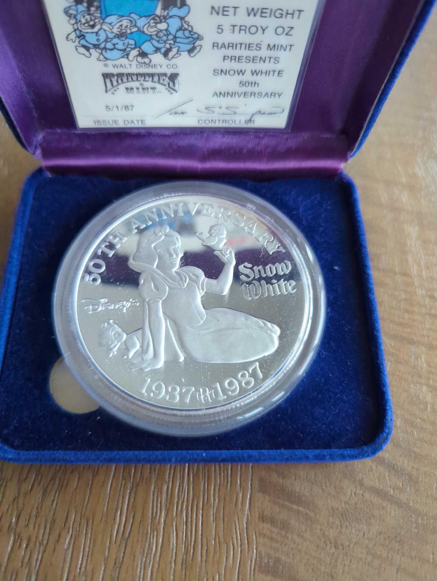 5 oz Vintage Snow White Silver Coin with COA - Image 6 of 6