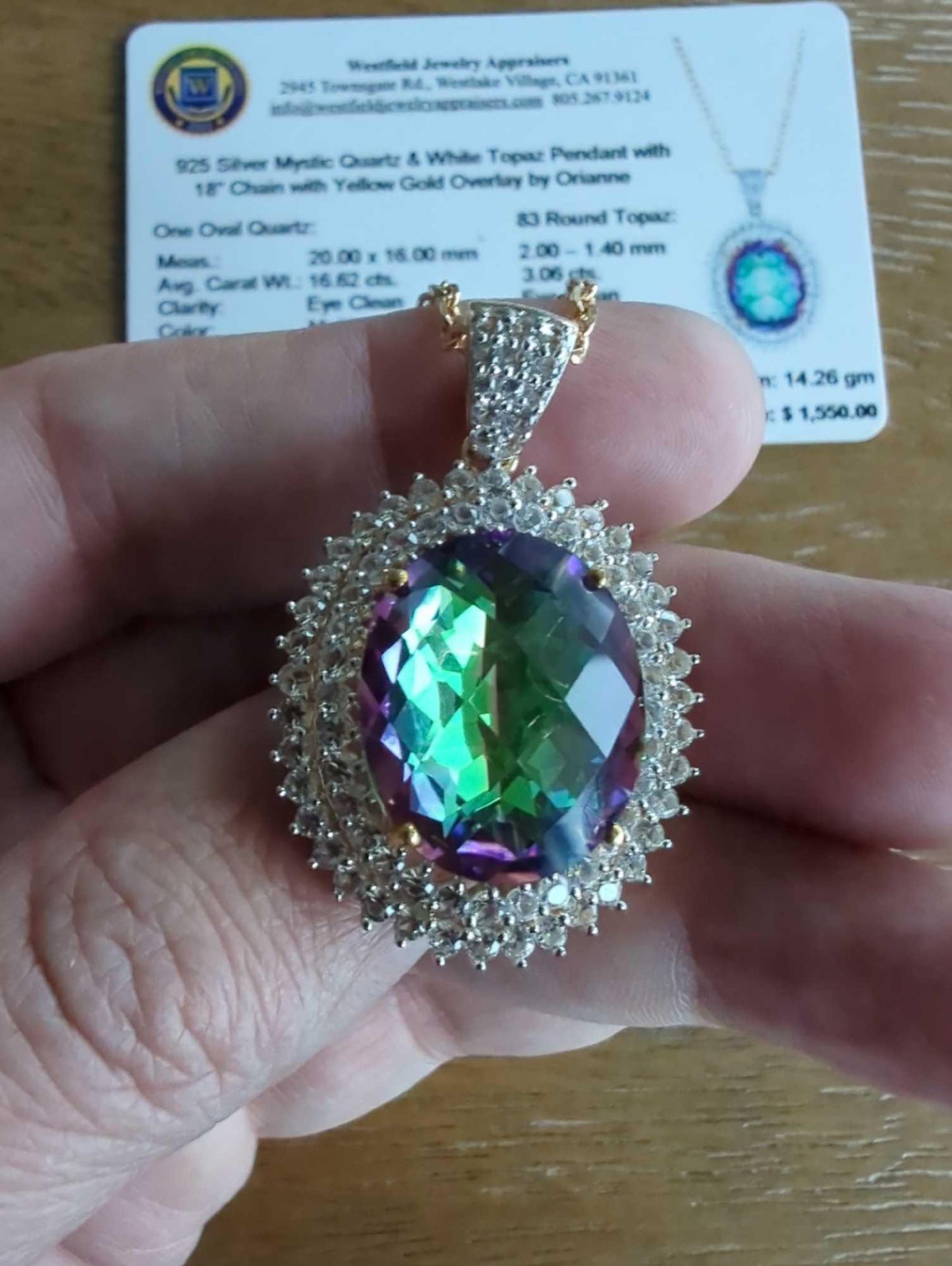quartz and topaz necklace - Image 5 of 5