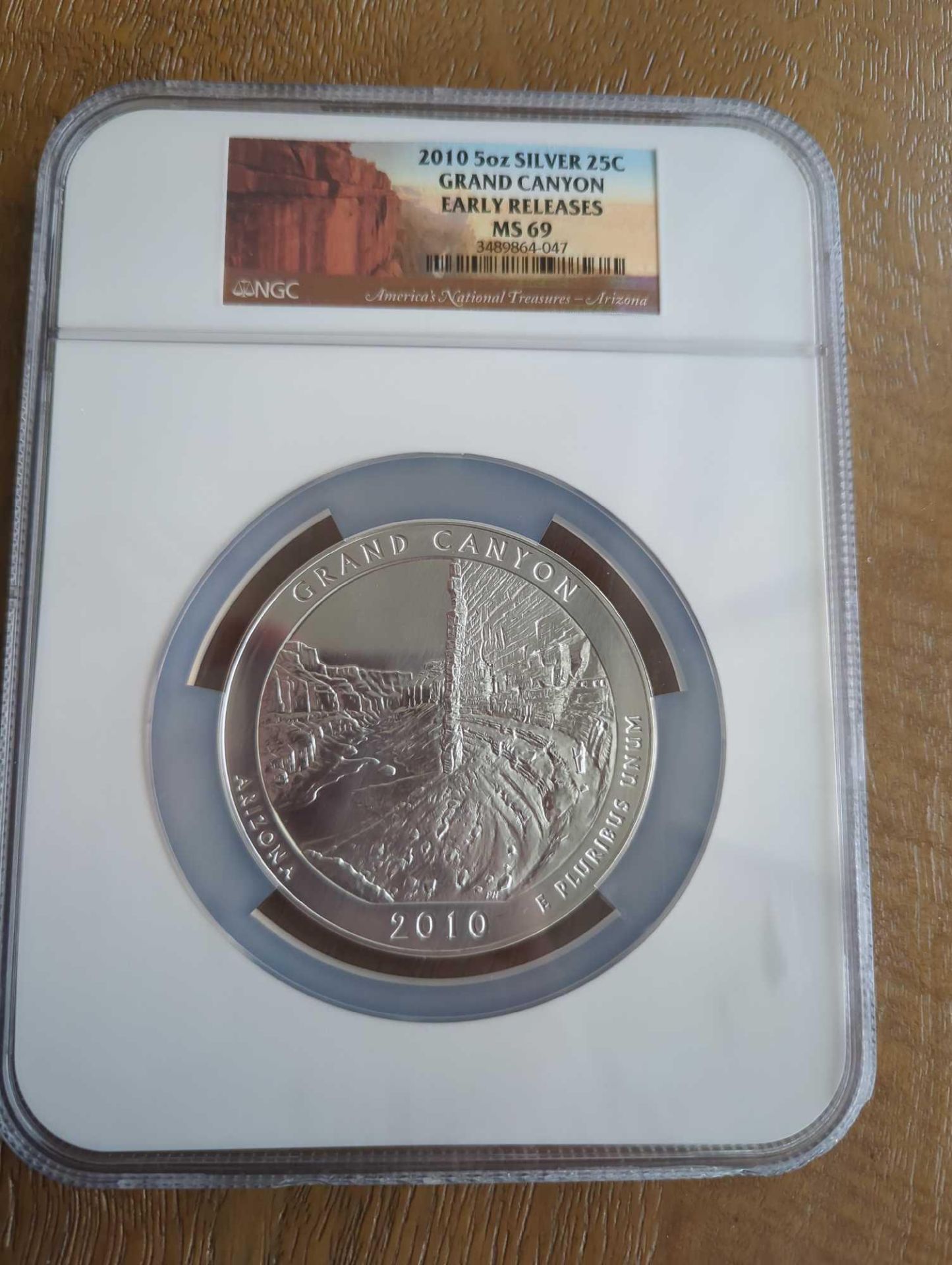 2010 5 oz Silver Grand Canyon Early Release MS69