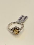 Oval Yellow Diamond Ring