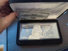 4 oz silver 100 dollar bill with case