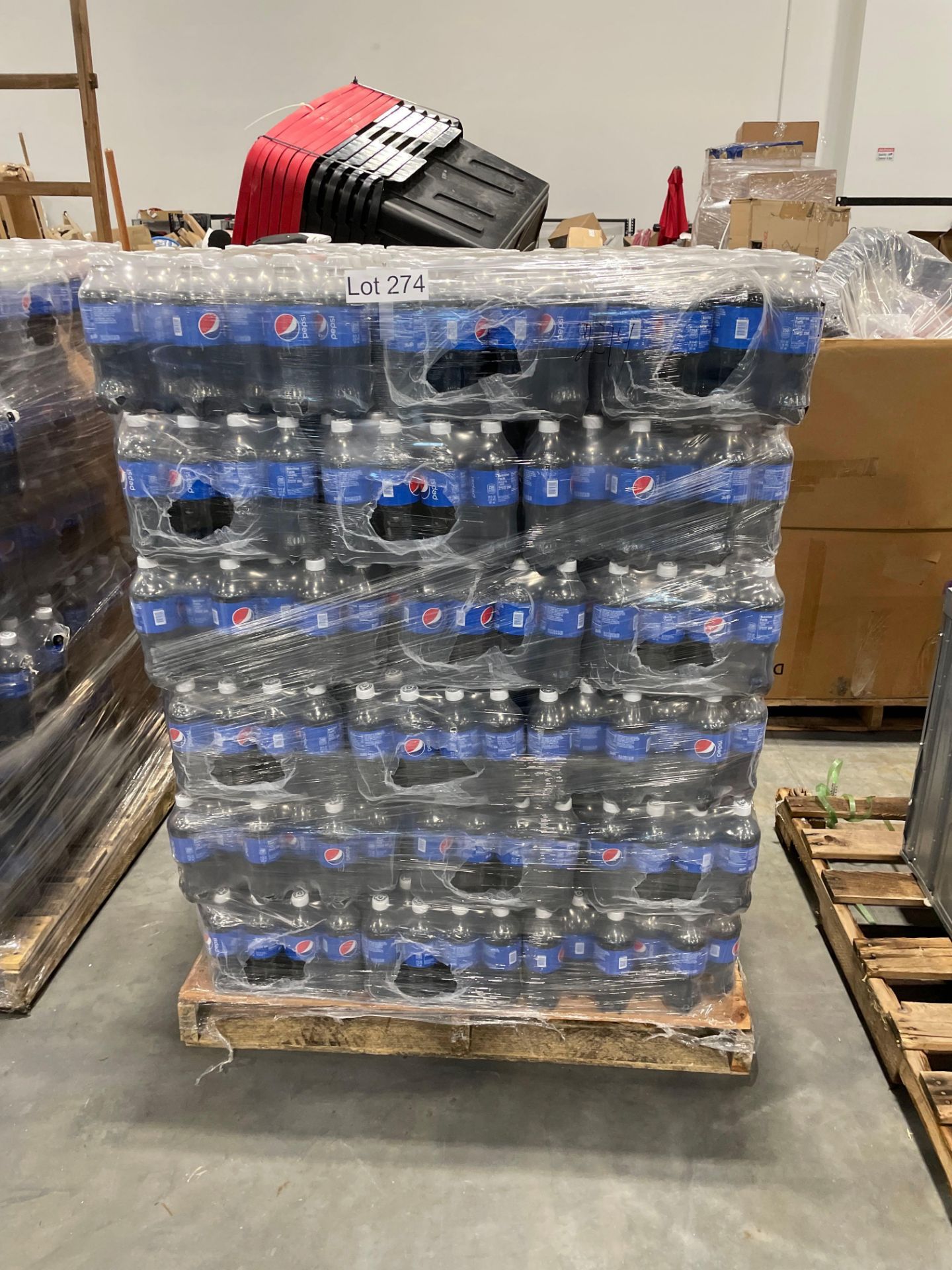 Pallet of Pepsi bottles