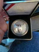 Apollo 11 anniversary silver coin with coa and box