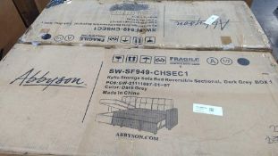 Pallet- Abbyson Kylie storage Sofa bed secitional boxes 1 of 2 only
