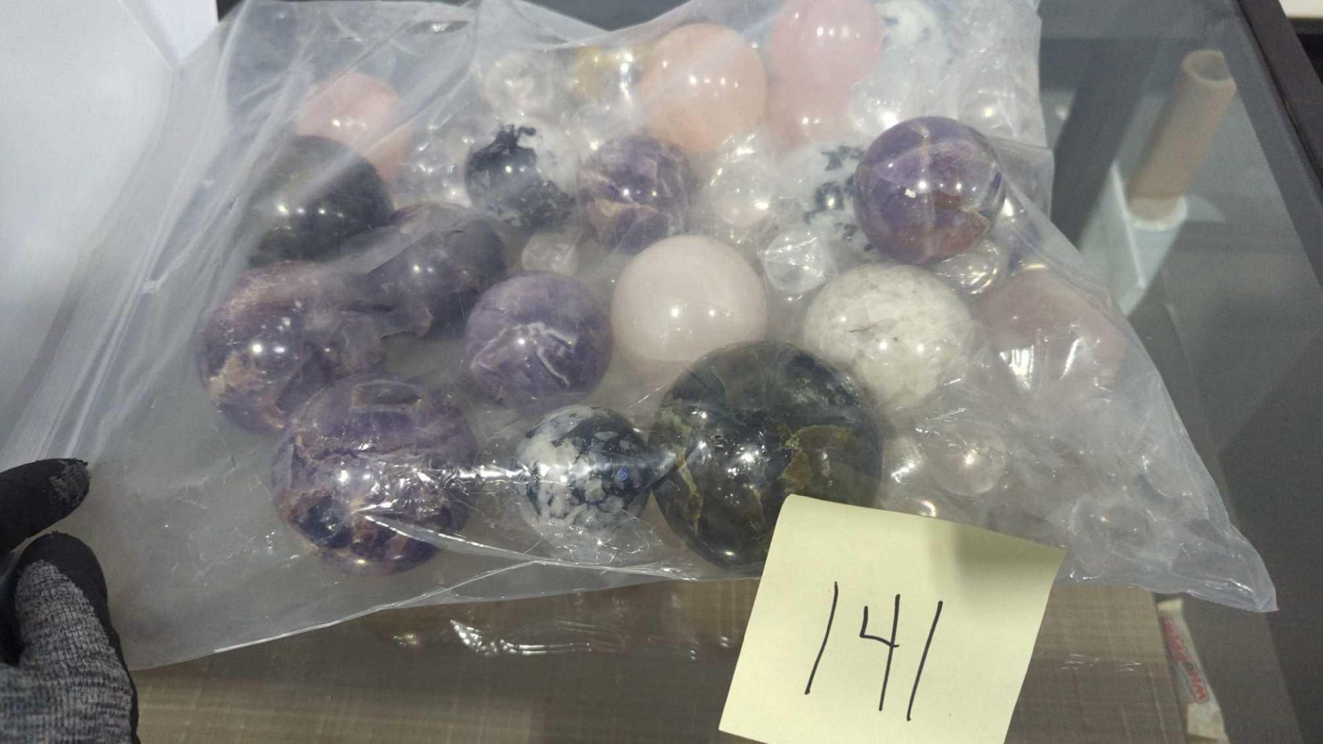 1-3" Crystal Spheres. Amethyst, labrodite, Moonstone, rose quartz, clear quartz