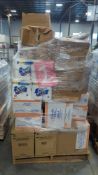 Pallet- Premium food service towels, Scott bath tissue, sani cloth, Coffee