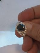 Black Diamond Ring 4.87 cts black diamond 6.13 tw diamond