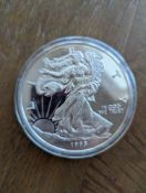 1/2 pound walking liberty silver coin 1995