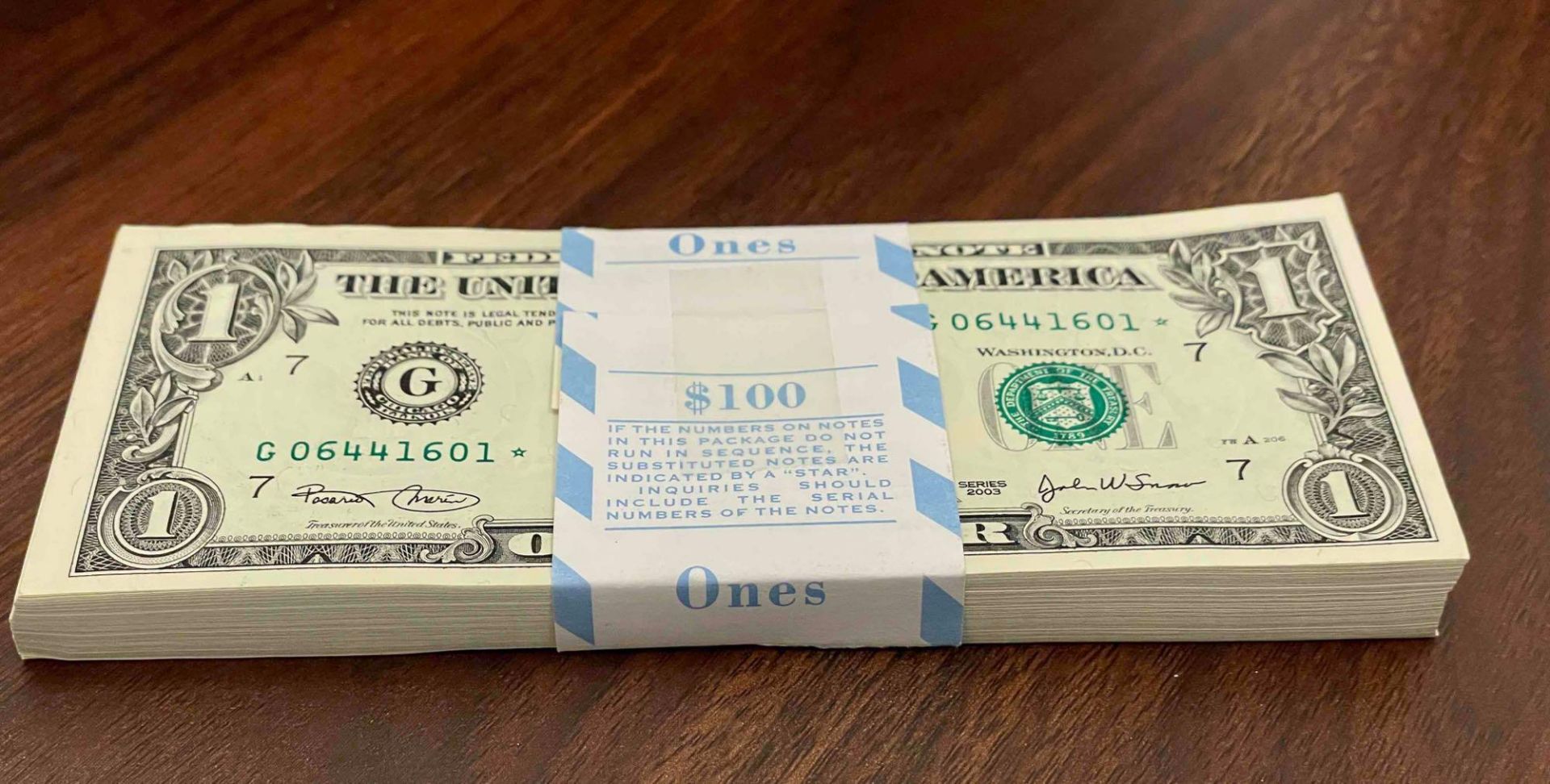 100 $1 Consecutive Star Notes