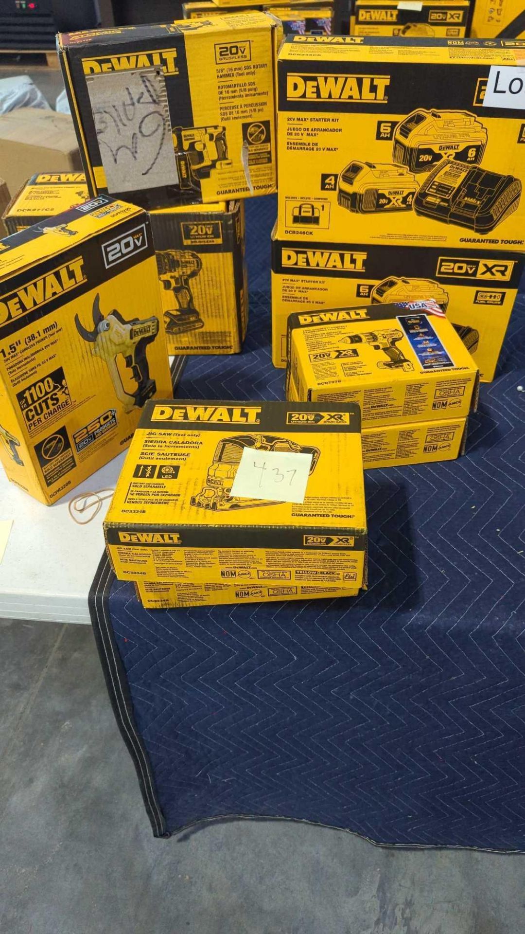Dewalt Tools: Batteries, Pruner, Jig Saws, Rotary Hammer, 2 Drill combo