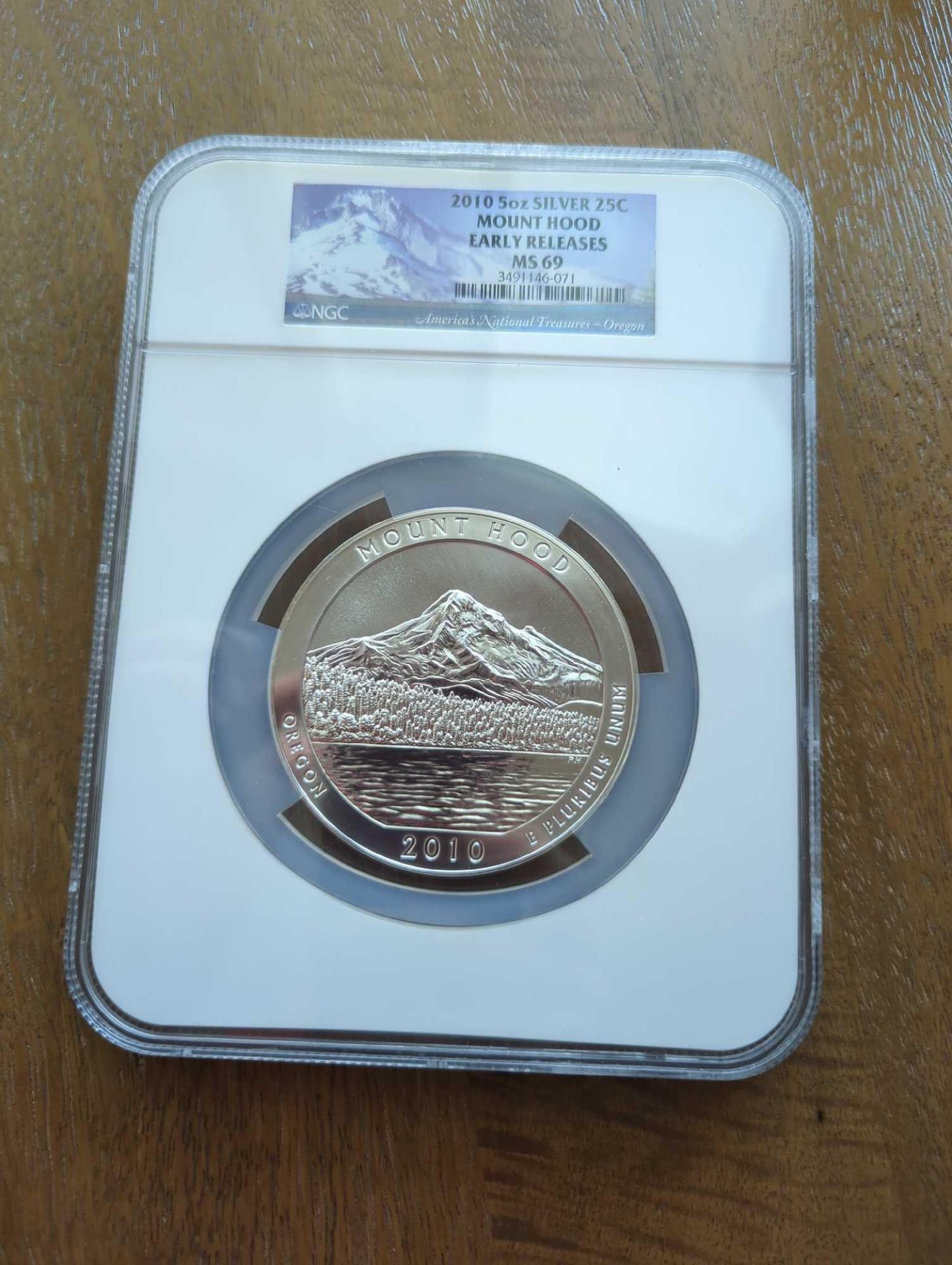 2010 5oz Silver 25c Mount Hood Early Releases MS 69 - Image 5 of 5