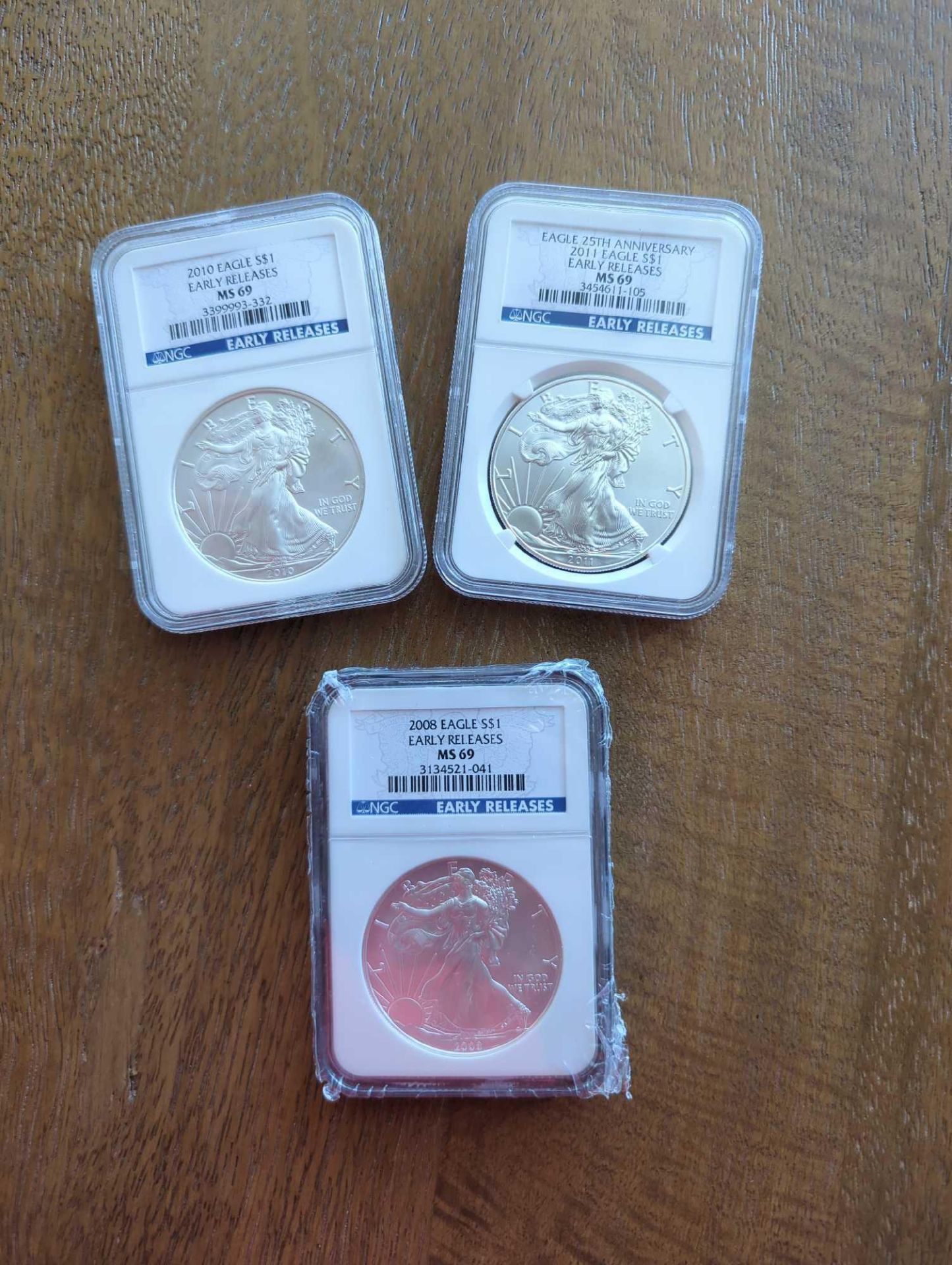 3 Early Release Silver Eagles