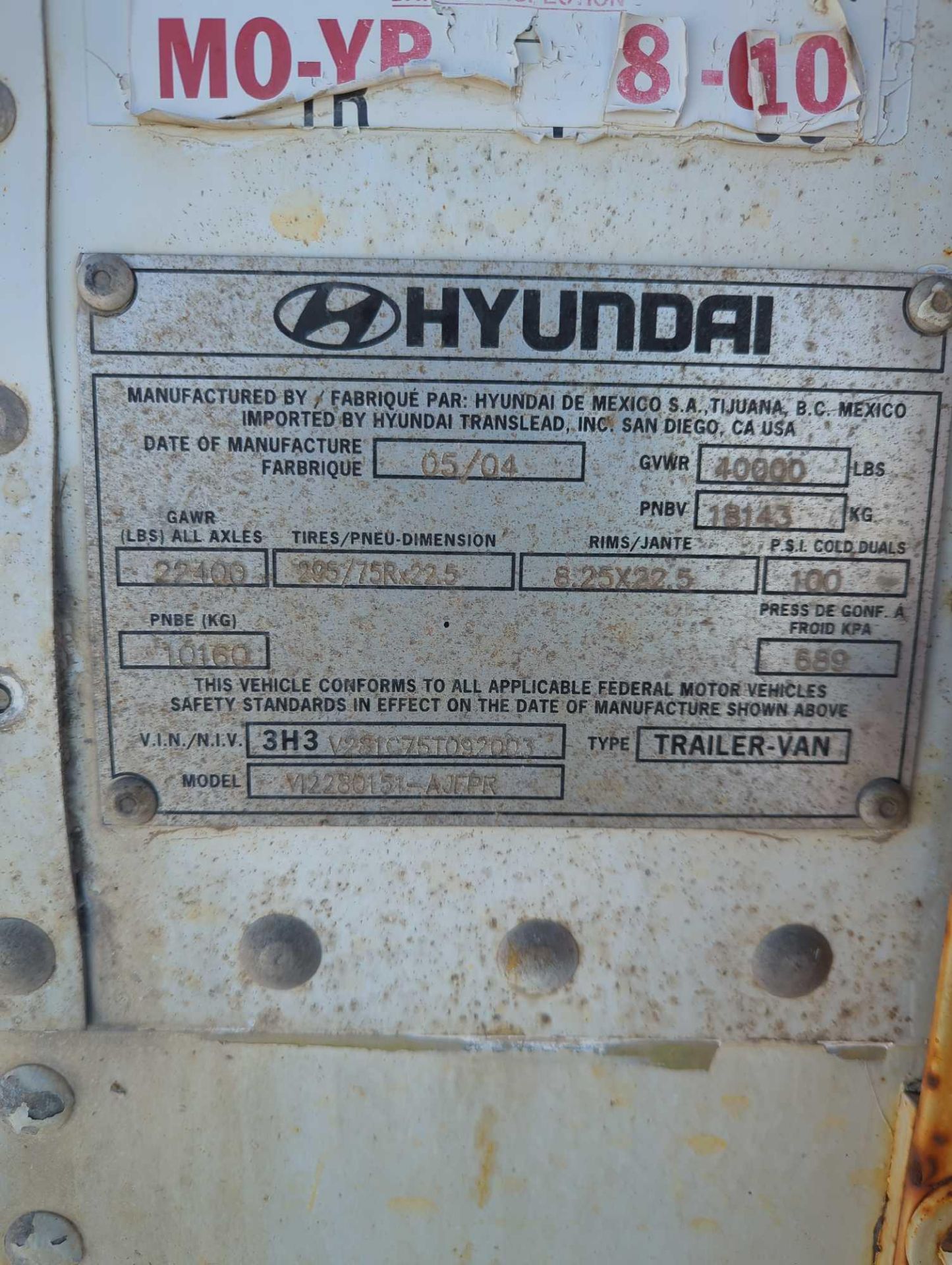 2004 Hyundai Storage Trailer - Image 5 of 8